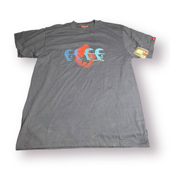 Quiksilver Graphic T-Shirt Size Large Dark Gray Shirt Retro 100% Cotton Skater - Picture 1 of 5